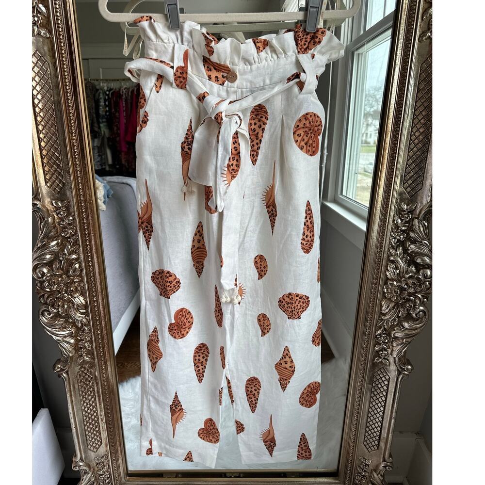 FARM RIO Leopard Shell Paper Bag Pants In Multi XS NEW NWT - Picture 5 of 10